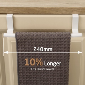 Towel Rod Steel Metal <b>Wire</b> Over Cabinet Towel <b>Rack</b> <b>Storage</b> Organizer Bathroom Door Hanging Towels <b>Rack</b> Punch-free Rag Hanger - Product Image 4