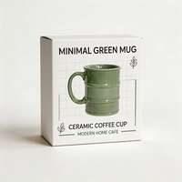 Mug en porcelaine en forme de fût d'huile grande capacité avec logo personnalisé, tasse en céramique vert sauge, vaisselle créative avec logo personnalisé, vente en gros