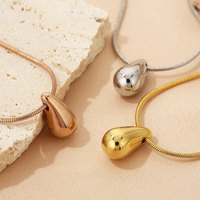 Parure de bijoux anti-ternissement en acier inoxydable plaqué or 18 carats pour femme, motif goutte d'eau, vente en gros personnalisée, luxe, pour mariée