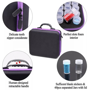 Diy Diamond Painting Tools 60 Bottles Storage <b>Box</b> Diamond Painting Accessories with Carry Zipper Diamond Embroidery <b>Canvas</b> 1.2 - Product Image 1