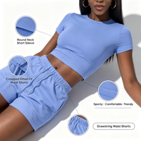 Ensemble deux pièces VELAN personnalisé avec logo, coupe classique, pour femme, avec cordon de serrage, ensemble de vêtements de détente pour femme