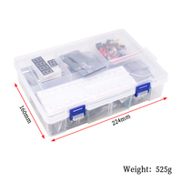 Kit de démarrage électronique complet pour projets DIY, avec carte de développement, écran LCD, capteurs, moteurs et boîte de rangement.
