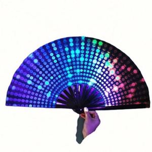 Para Mujeres/Hombres/Drag Queens - Abanico Plegable Grande para Festivales - Ideal para EDM, Festivales de Música, Eventos, Fiestas, Baile, Actuaciones - Product Image 1