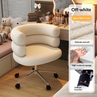 Fauteuil de salon moderne style crème BOBO, en laine d'agneau, avec pieds en métal, idéal pour une utilisation prolongée, inspiré des célébrités d'Internet