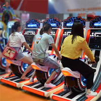 Superfun Machine de jeu d'arcade de simulateur de conduite pour enfants avec moto fantôme à pièces avec support en anglais