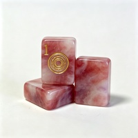 Set Mahjong Resin Kustom Ubin Mahjong Natal Campuran Merah Putih Tema Natal Set Ubin Mahjong Liburan
