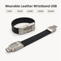 Clé USB 2.0 en cuir avec logo personnalisé, bracelet portable, clé USB avec boucle métallique 8 Go/16 Go/32 Go/64 Go/128 Go