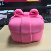 Jouet sensoriel anti-stress en TPR rose mignon en forme de cadeau, grand format, pour le bureau