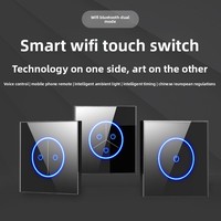 Panel de Interruptores Inteligente con Control Táctil y por Voz, Sin Cables, Tipo 86, Estándar Europeo/Chino, Universal, Wi-Fi