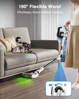 Aspirateur sans fil MOOSOO S7 400W avec tube flexible, aspirateur à main, nettoyage des sols et des tapis, rechargeable sans fil