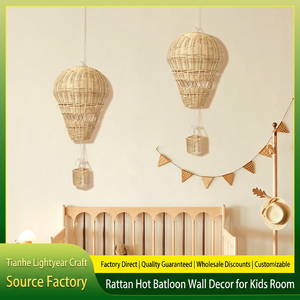 Globo Aerostático de Mimbre Tejido a Mano Tianhe Guangnian, Decoración para Habitación Infantil, Accesorios de Fotografía para el Primer Cumpleaños y el 100 Días - Product Image 1