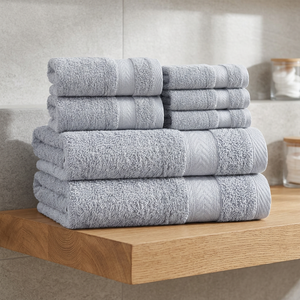 Ensemble de serviettes de bain en tissu éponge gris ORCHID, douces, tissées, couleur unie, écologiques, pour adultes - Product Image 1