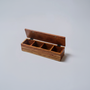 Caja de Especias de Madera Antigua, Organizador de Almacenamiento de Cocina Tradicional con Múltiples Compartimentos para Uso en la Cocina del Hogar - Product Image 1