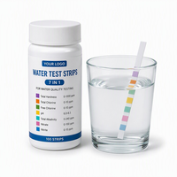 Bandelettes de test de la qualité de l'eau 7 en 1, pH, dureté, chlore, alcalinité, 50 pièces par tube