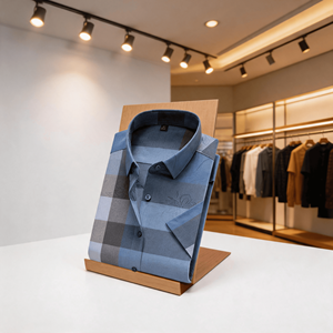 Présentoir à Chemises en Acier Inoxydable Personnalisable avec Logo, Facile à Assembler, pour Usage Commercial en Magasin de Vêtements - Product Image 1