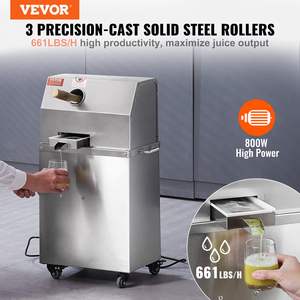 เครื่องคั้นน้ำอ้อยไฟฟ้า800W เครื่องคั้นน้ำออกสูง661LBS/ชม. ลูกกลิ้งสแตนเลส3ลูกกลิ้ง2.4 "เครื่องสกัดน้ำผลไม้ใหม่ - Product Image 2