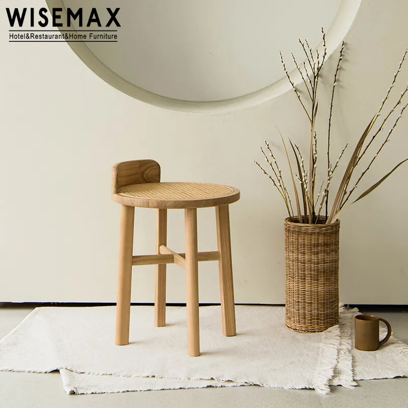 WISEMAX – chaise de chambre à coucher à dossier bas, siège en rotin et chaise de bar en bois de frêne pour usage domestique, vente en gros