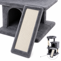 Arbre à chat double en sisal avec rampe à gratter et condo en peluche, gain de place, par le fabricant