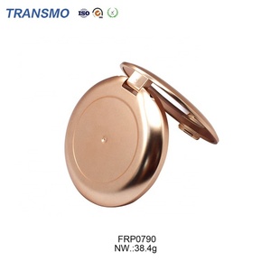 บรรจุภัณฑ์บลัชออนสุดหรู สีโรสโกลด์ โฮโลแกรม ตลับแป้งอัดแข็งทรงกลม พร้อมกระจก - Product Image 3