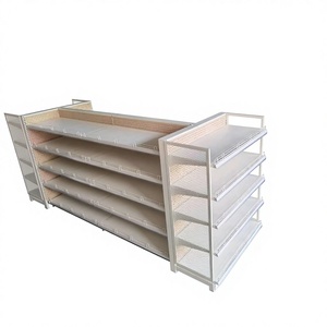 Étagère de présentation double face en métal durable pour supermarché, capacité de charge élevée, étagère de vente au détail, support de présentation avec revêtement en poudre - Product Image 4