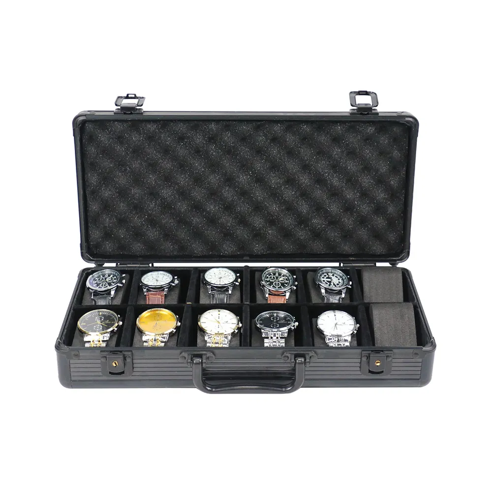 Exquisite China watch box supplier for ladies/men travel 12 slots watch display aluminum case