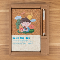 Ensemble de carnet A5 écologique avec stylo, couverture en liège, impression UV - Cadeau écologique personnalisé pour les événements
