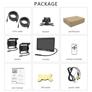 720P <strong>7</strong> Inch LCD HD Monitor Night Vision Front Rear View <strong>Reversing</strong> Backup <strong>Camera</strong> Dual Driving Security System <strong>Kit</strong> for Truck - Product Image 6