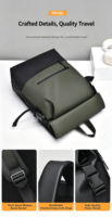 Sac à dos de voyage haut de gamme pour homme, design roll-top, grande capacité, en PU, pour les voyages d'affaires, tendance, pour les trajets quotidiens, motif géométrique
