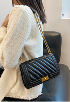 OEM ODM Sac à main pour femme Sac à bandoulière Mode Simple Designer Marque de luxe Sac à rabat en cuir à chaîne Sac à bandoulière pour femmes