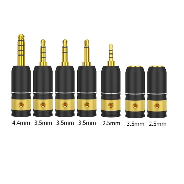 New Design Gold Plated 2.5mm 3.5mm 4.4mm 6.35mm RCA Audio Plug for 9mm 8mm 6mm 4mm Cable