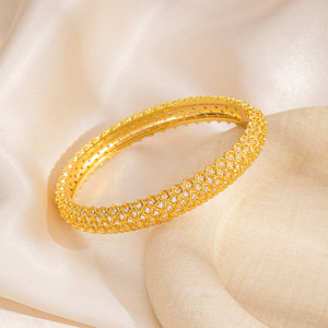Fashion Bangle Zircon <b>Bracelet</b> Geometric Design Plated <b>Copper</b> Jewelry Spring 2026 Yiwu Origin - Product Image 3