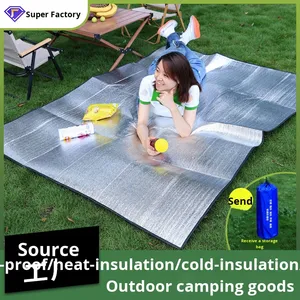 Esterilla Impermeable para Dormir, de Aluminio, Resistente a la Humedad, de Doble Cara, Engrosada, de Algodón Perlado, para Camping, Playa y Picnic - Product Image 1