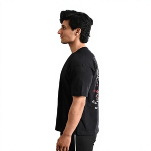 เสื้อยืดผู้ชายสไตล์สตรีทแวร์ ดีไซน์ล่าสุด สีพื้นเรียบง่าย ผ้าฝ้ายเจอร์ซีย์ 100% แขนสั้น คอกลม ทรงโอเวอร์ไซส์ - Product Image 4