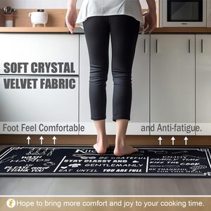 Tapis de cuisine antidérapant, imperméable et lavable en diatomite et PVC, fin, fabriqué à la machine, moderne, noir et blanc, rembourré, anti-fatigue pour salon - Product Image 6