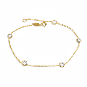 Bracciale Charm oro con accessorio pietre 5 CZ - Product Image 2