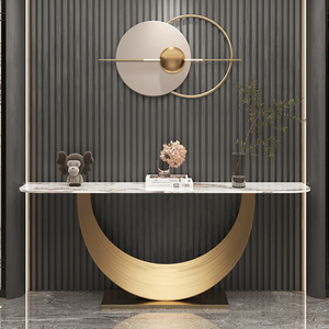 กระจกคอนโซลขัดระเบียงทำจากโลหะมันวาวปรับแต่งโต๊ะตกแต่งผนังโถงทางเดินบนโต๊ะได้ตามต้องการ - Product Image 1