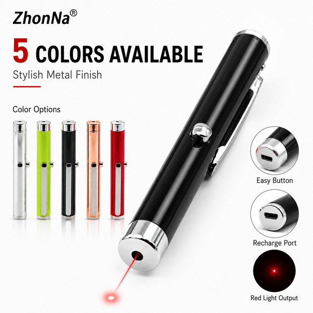 ZhonNa Red Single Point Laser Pointer Rechargeable Metal Laser Equipment Accessory for Instrument Parts Positioning Aiming Tools