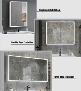 Armoire <span class=keywords><strong>de</strong></span> salle <span class=keywords><strong>de</strong></span> bain LED minimaliste moderne avec 3 portes et commande tactile pour coiffeuse, hôtel, salle <span class=keywords><strong>de</strong></span> maquillage, chambre à coucher - Vente en gros - Product Image 5