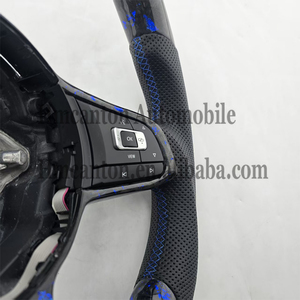 Volante de Coche de Fibra de Carbono Forjada y Cuero Perforado para Volkswagen Golf 7, Productos al por Mayor - Product Image 2