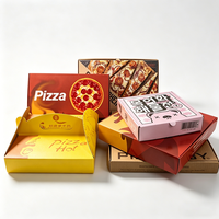 Boîte à pizza en papier kraft avec logo personnalisé, boîte d'emballage pour pizza en carton ondulé pour la livraison de restaurants