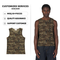 Débardeur camouflage épais pour homme YOFA, coupe ajustée, col rond, sans manches, impression personnalisée, fabricant de vêtements OEM
