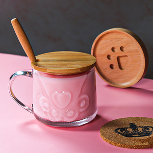 Kawaii 400ml patte de <span class=keywords><strong>chat</strong></span> résistant à la chaleur dessin animé tasses à café <span class=keywords><strong>tasse</strong></span> avec couvercle cuillère bureau à domicile <span class=keywords><strong>tasse</strong></span> <span class=keywords><strong>transparente</strong></span> thé lait jus <span class=keywords><strong>tasse</strong></span> - Product Image 5