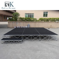 Plateforme de scène modulaire carrée noire 4x4 pieds, décorations de scène simples