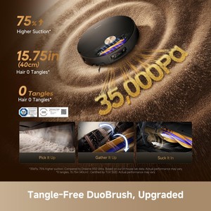 หุ่นยนต์ดูดฝุ่น Dreame Ultra Complete รุ่นใหม่ แรงดูด 35000Pa พร้อมฟังก์ชั่นถูพื้นด้วยน้ำร้อน 212°F ตัวเครื่องบางเฉียบ 3.13 นิ้ว แบบออลอินวัน - Product Image 5
