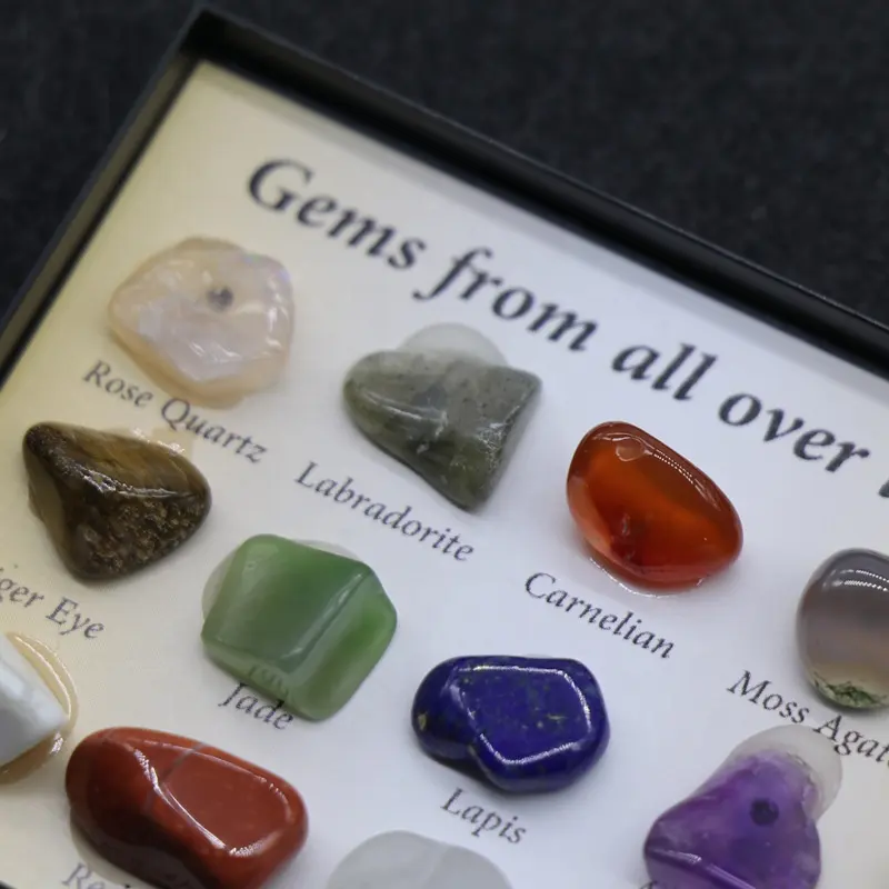 15 pçs Mistura de Cristais Naturais Ágata Forma Irregular Mini Pedras preciosas cura Energia Polidor Espécime minério Encaixotado