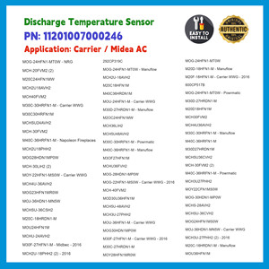 เซ็นเซอร์วัดอุณหภูมิไอเสียของเครื่องปรับอากาศ Midea Carrier T5 รุ่นดั้งเดิม 11201007000246 CGQ-WD/PQ3950-L1000-XAP2-G800 อะไหล่ HVAC VRF ขายส่ง - Product Image 4