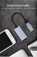 Adaptor USB 3.0 C ke Gigabit Ethernet RJ45 2-in-1 dari Aluminium Alloy Silver, Link/1000Mbps LED, Garansi 12 Bulan untuk PC dan Ponsel