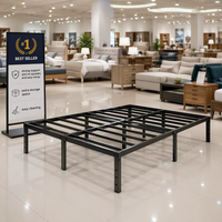 Meilleure vente usine : Cadre de lit en fer et acier robuste, sans pattes, facile à monter, design double, taille King Size