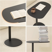 Table d'appoint compacte convertible en fer noir pour salon, meuble moderne pour canapé