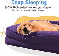 Tapis orthopédique apaisant pour chien et animal de compagnie en velours gris uni, imperméable, avec mousse alvéolée, motif dessin animé personnalisé, vente en gros Tail Stories